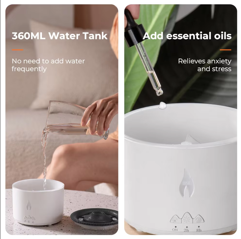 Volkan Efektli Uzaktan Kumandalı Aromaterapi Difüzörü 360 mL - Görsel 3